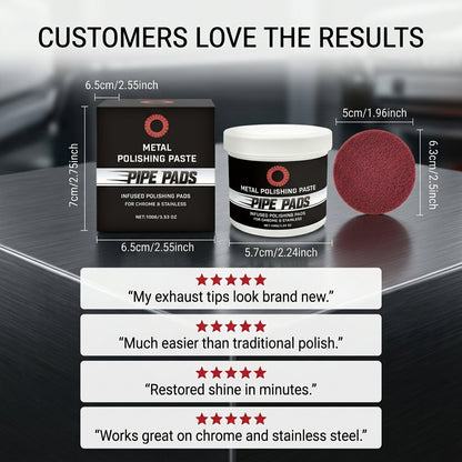 MirrorFinish Pads™ Remove scratches and oxidation.