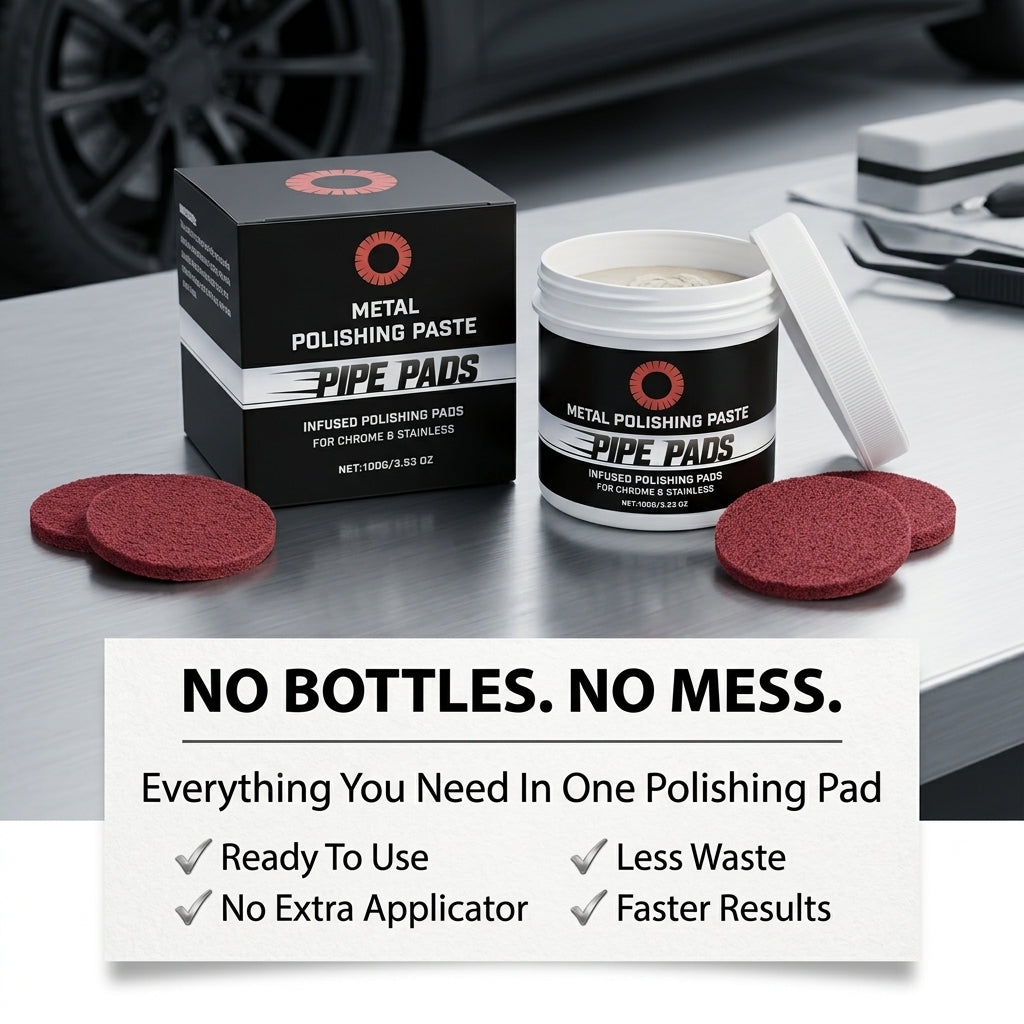 MirrorFinish Pads™ Remove scratches and oxidation.