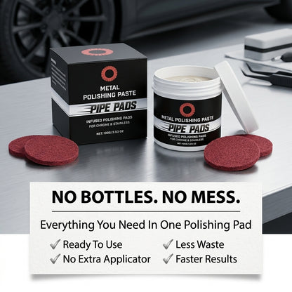 MirrorFinish Pads™ Remove scratches and oxidation.
