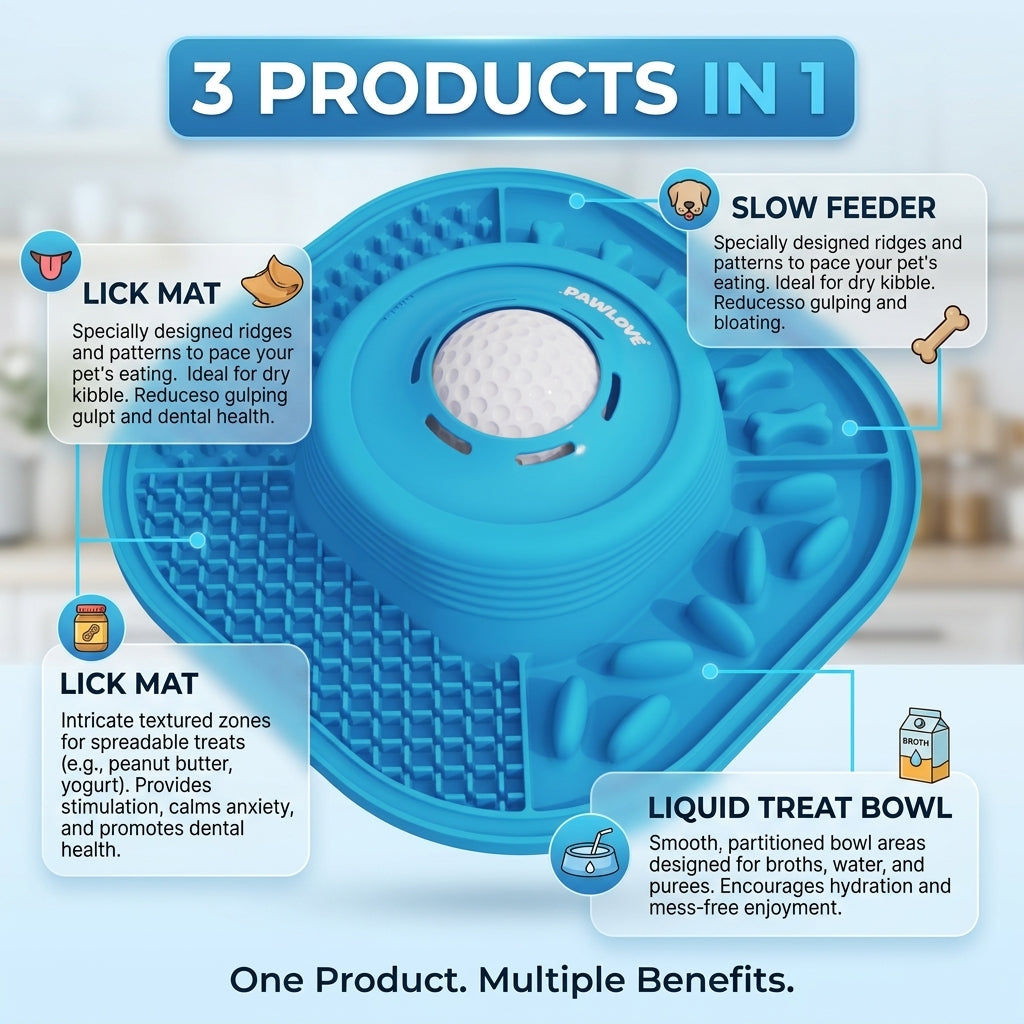 PawLove™ Dynamic Lick-Control Slow Feeder Bowl