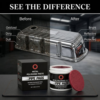MirrorFinish Pads™ Remove scratches and oxidation.
