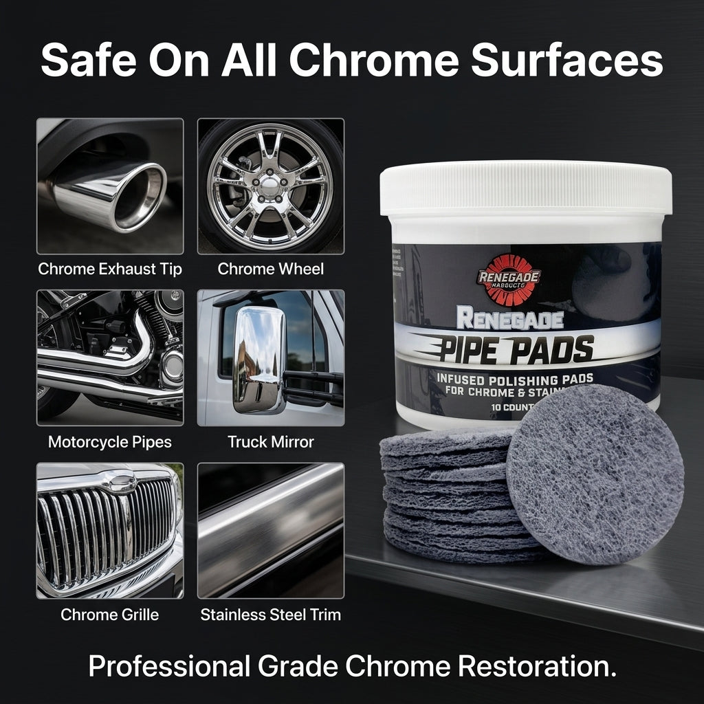 MirrorFinish Pads™ Remove scratches and oxidation.