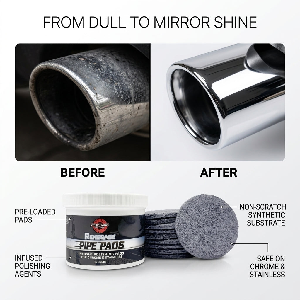 MirrorFinish Pads™ Remove scratches and oxidation.