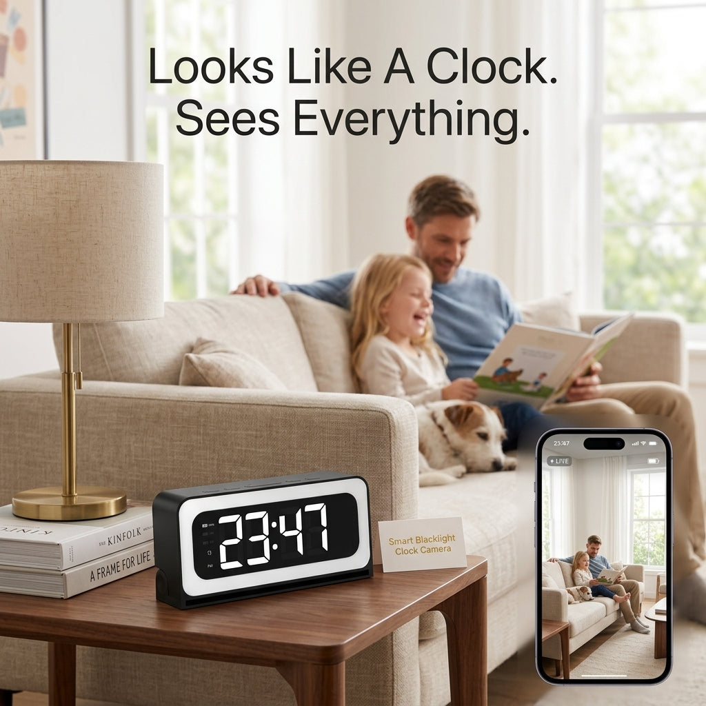 HomeHalo™ Guardian Clock Pro  Invisible Home Monitoring in Crystal-Clear 2K