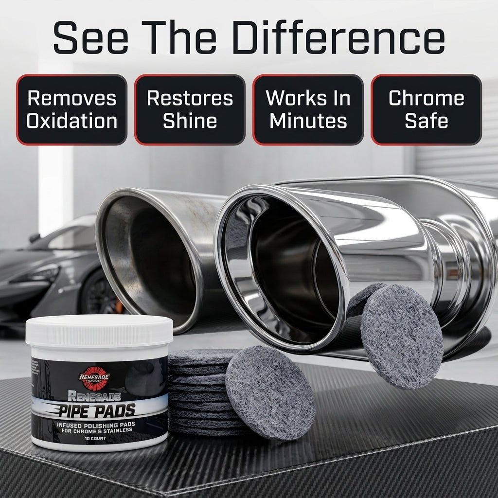 MirrorFinish Pads™ Remove scratches and oxidation.