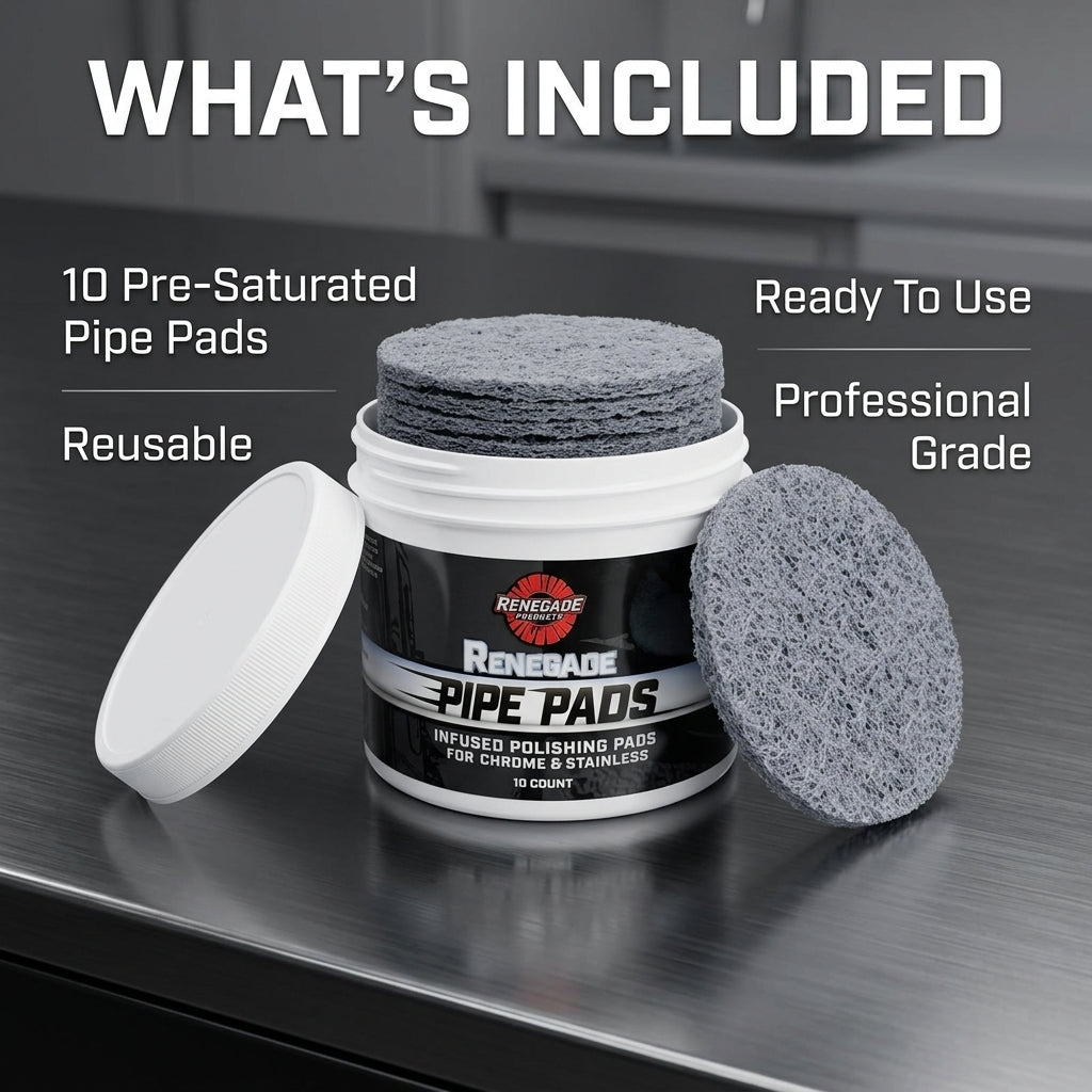 MirrorFinish Pads™ Remove scratches and oxidation.