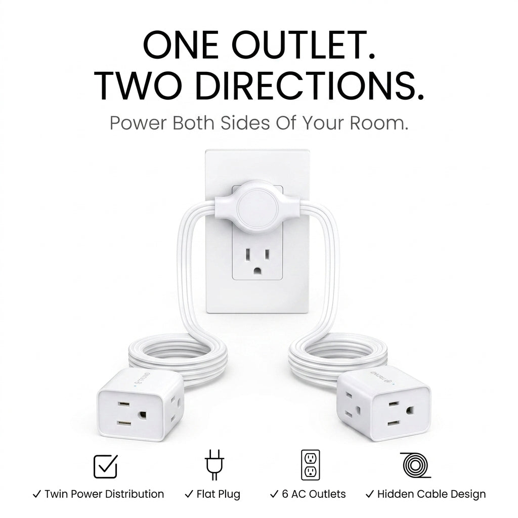 Turn One Outlet Into Power On Both Sides Of Your Room