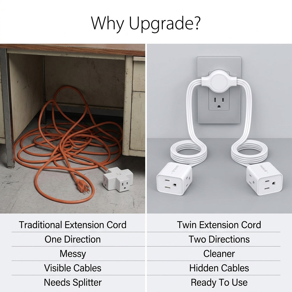 Turn One Outlet Into Power On Both Sides Of Your Room