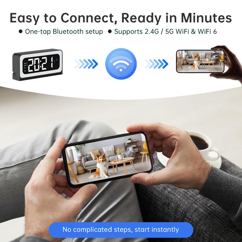 HomeHalo™ Guardian Clock Pro  Invisible Home Monitoring in Crystal-Clear 2K