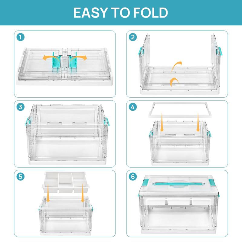 Clear Craft Organizer with Adjustable Dividers, Keep Every Supply in Its Place