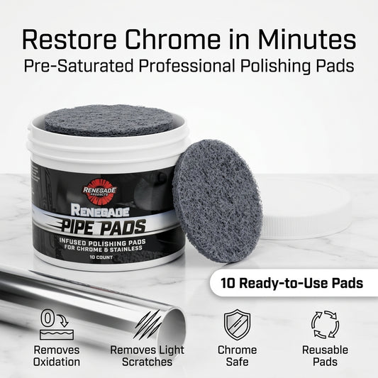 MirrorFinish Pads™ Remove scratches and oxidation.