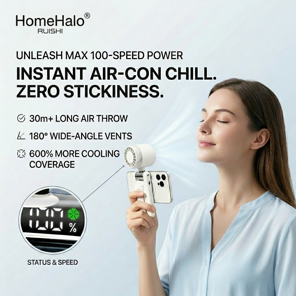 HomeHalo™ Pro – Pocket Sized High Speed Turbo Cooling Fan