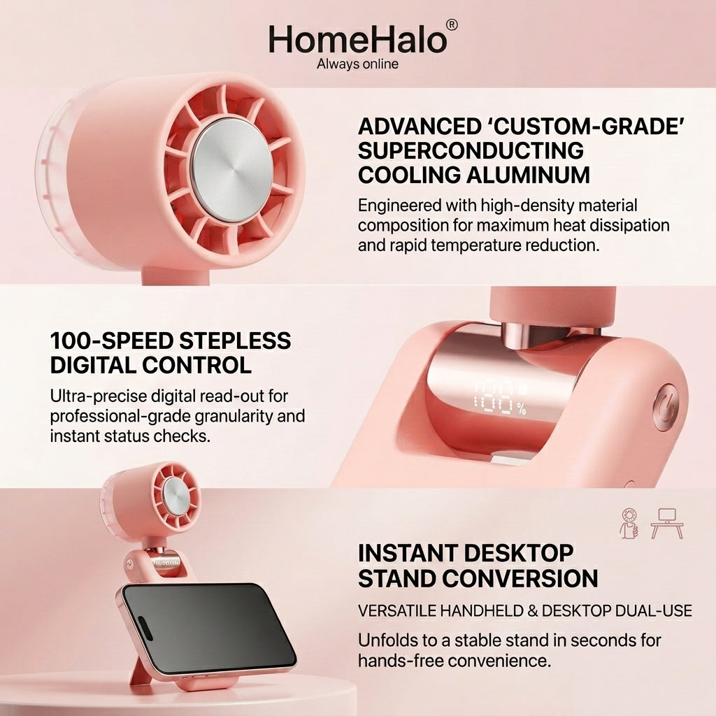 HomeHalo™ Pro – Pocket Sized High Speed Turbo Cooling Fan