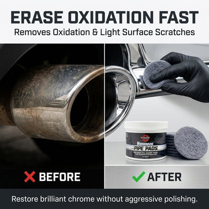 MirrorFinish Pads™ Remove scratches and oxidation.